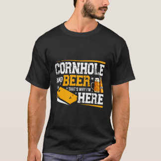 Camiseta Cornhole E Beer Funny Bebendo Álcool Gráfico M