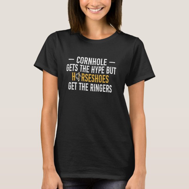 Camiseta Cornhole Ganha o Hype Horseshoe Pitching (Frente)