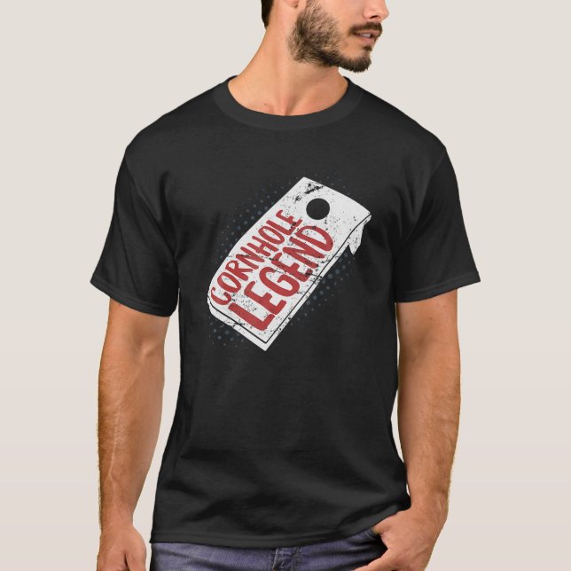 Camiseta Cornhole Legend Funny Bean Bag Tosse Vencedor do T (Frente)