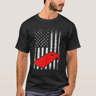 Camiseta Cornhole Lover Retro American Flag Cornhole 4Td Of