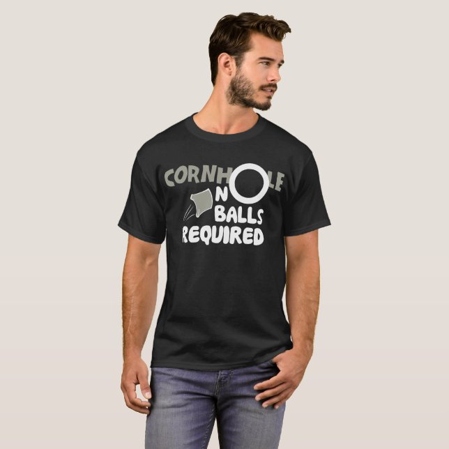 Camiseta Cornhole nenhumas bolas exigiu o jogo engraçado (Frente Completa)