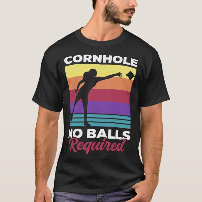 Camiseta Cornhole No Balls Requerida Cornhole (Frente)