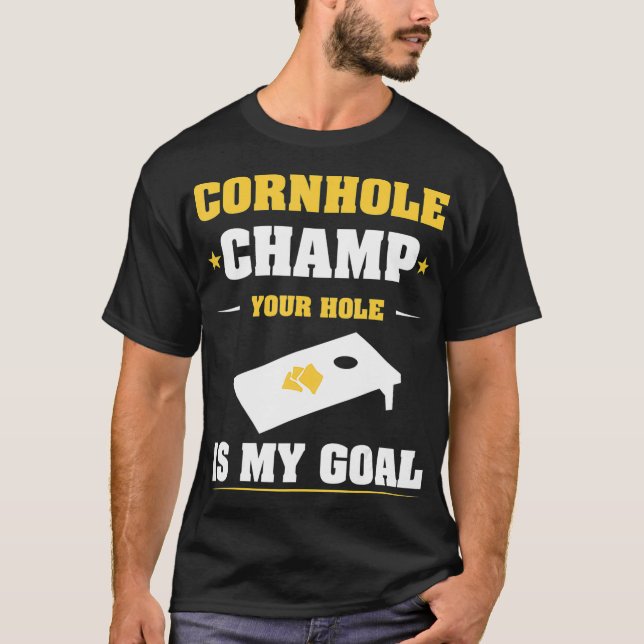 Camiseta Cornhole O teu buraco é o meu objetivo 40 anos  (Frente)