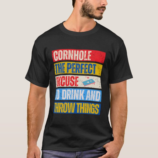 Camiseta Cornhole Perfect Desculpe Bean Bag Player Cornhole (Frente)