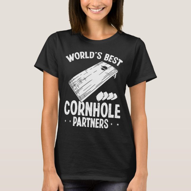 Camiseta Cornhole Player Words Best Cornhole Partners Corn (Frente)