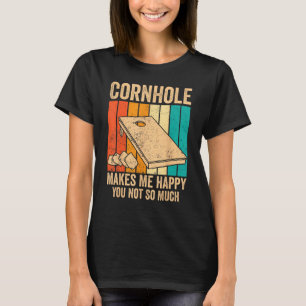Camiseta Cornhole Retro Cornhole Faz-Me Feliz Que Não