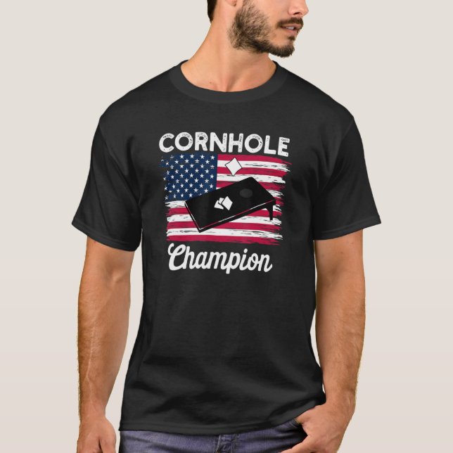 Camiseta Cornhole Trophy Champion Bean Bag Cornhole (Frente)