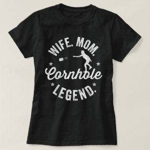 Camiseta Cornhole Vintage Esposa Engraçada Mãe Legenda Corn