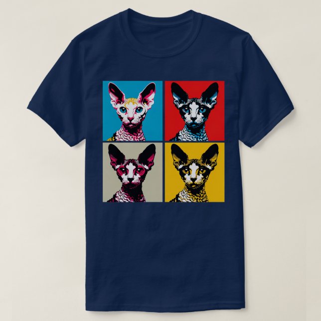 Camiseta Cornish Rex Art Cat Lovers (Frente do Design)