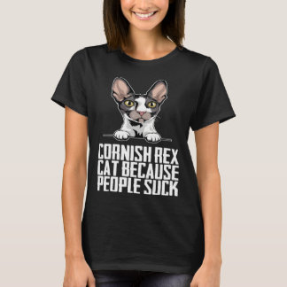 Camiseta Cornish rex cat because people suck 2
