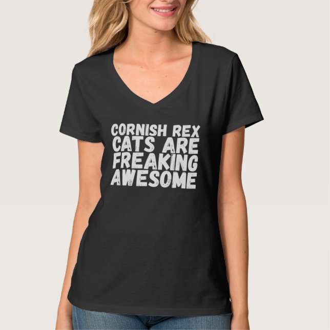 Camiseta Cornish rex cats are freaking awesome (Frente)