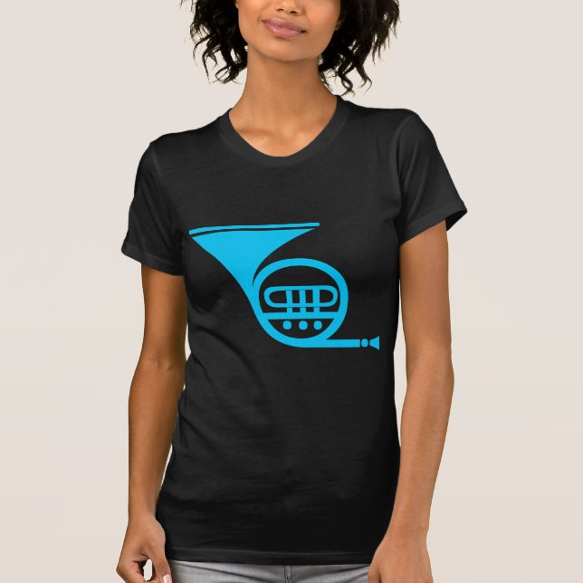 Camiseta Corno de França - Azul-Céu (Frente)