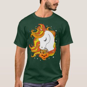 Camiseta Corno de Milho Bonito Unicórnio Pumpkin Halloween