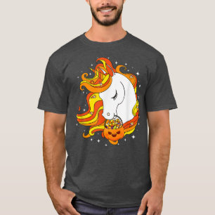 Camiseta Corno de Milho Bonito Unicórnio Pumpkin Halloween 