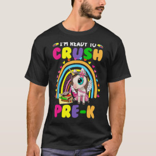 Camiseta Corno de Unicórnio Estou pronto para esmagar Pré K