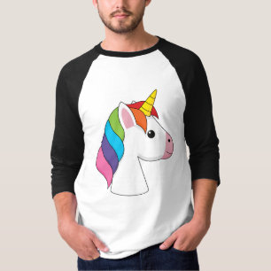 Camiseta Corno Mágico Bonito com Cabelo Colorido
