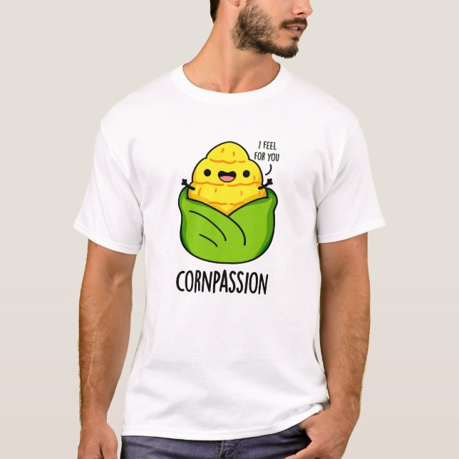 Camiseta Cornpaixão Funny Compaixão Milho Pun (Frente)