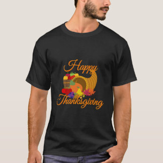 Camiseta Cornucópia Feliz Dia de Ação de Graças