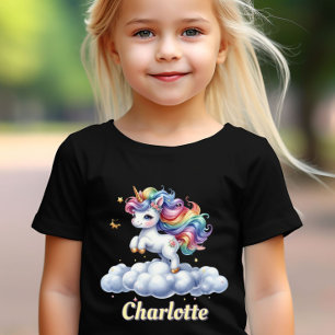 Camiseta Córnuo de brilho nuvem mágica nome preto
