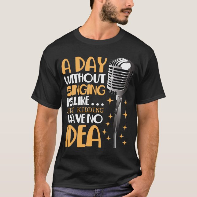 Camiseta Coro Cantor Karaoke Microphone Song Music Lover (Frente)