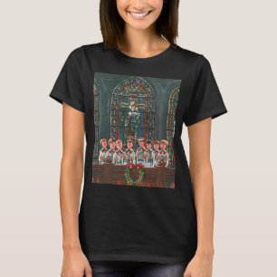 Camiseta Coro de Crianças Cantando Natal Antigo na Igreja
