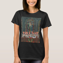 Camiseta Coro de crianças cantando o Natal vintage na Igrej