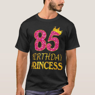 Camiseta Coroa, 85.º aniversário, Princesa Garota, 85 ano