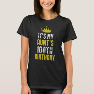 Camiseta Coroa Amarela 100º Aniversário Para Tia Do Sobrinh