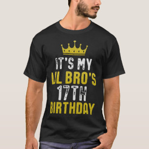 Camiseta Coroa Amarela 17º Aniversário Para Irmão Da Irmã I