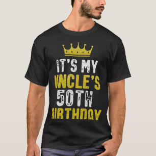 Camiseta Coroa Amarela 50º Bday Para Tio De Niece Nephew