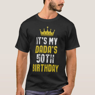 Camiseta Coroa Amarela 50. º aniversário para Dada de filha