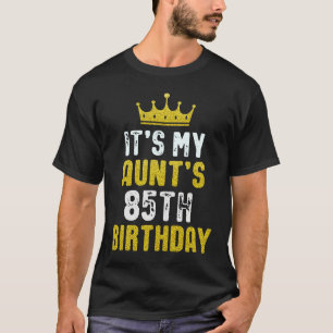 Camiseta Coroa Amarela 85º Aniversário Para Tia Do Sobrinho