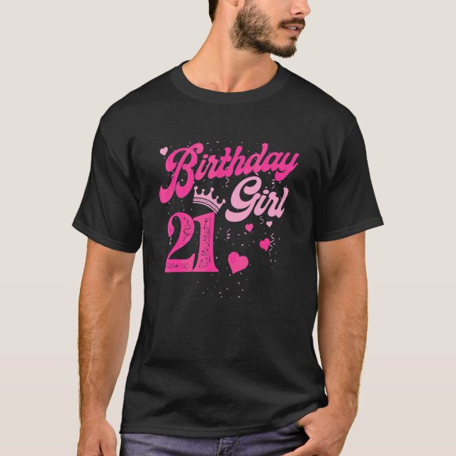 Camiseta Coroa aniversário de 21 anos De 21 Anos (Frente)