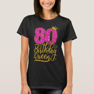 Camiseta Coroa de diamantes da Rainha, Rosa, 80, de 80 anos