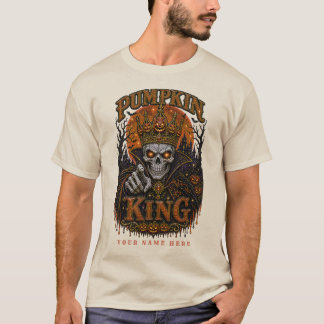 Camiseta Coroa de Esqueleto do Rei Abóbora Rhinestone Hallo