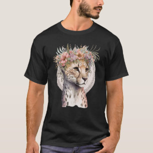 Camiseta Coroa de Flor de Chita Coroa Coroa Coroa Estética