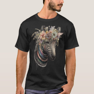 Camiseta Coroa de Flores Cubra-Zebra África Safari Animal