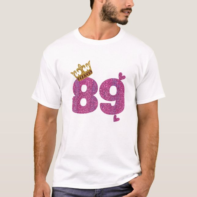 Camiseta Coroa De Nascimento De 89 Anos Bd (Frente)