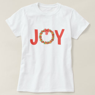 Camiseta Coroa de Natal Alegre Festa de Fim de Ano