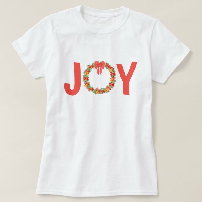 Camiseta Coroa de Natal Alegre Festa de Fim de Ano (Frente do Design)