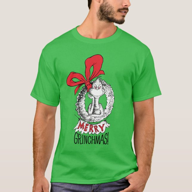 Camiseta Coroa de Natal do Grinch O Grinch (Frente)