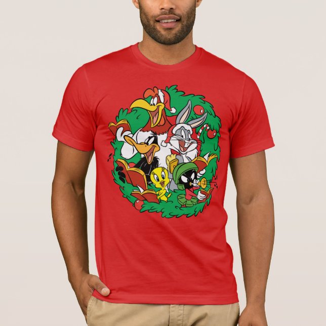 Camiseta Coroa de Natal do Grupo LOONEY TUNES™ (Frente)