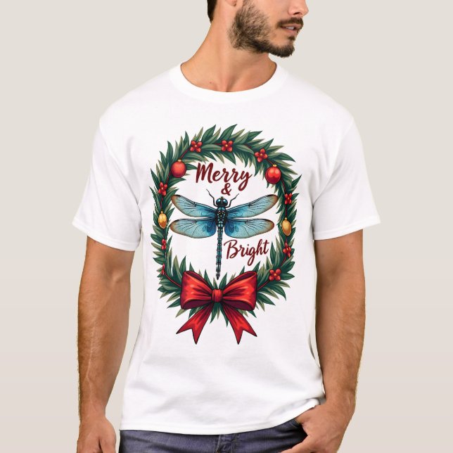 Camiseta Coroa de Natal Libélula (Frente)