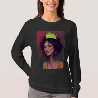 Camiseta Coroa de Princesa de Festa Celebração Divertida Fe