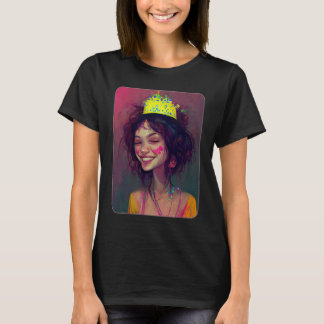 Camiseta Coroa de Princesa de Festa Celebração Divertida Fe