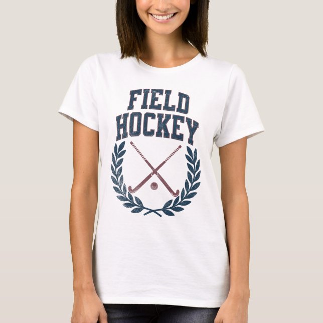 Camiseta Coroa de Sticks de Hóquei em Campo Design Universi (Frente)