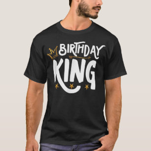 Camiseta Coroa Dourada De Aniversário Para Meninos E Homens