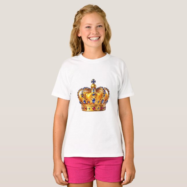Camiseta Coroa dourada real (Frente Completa)