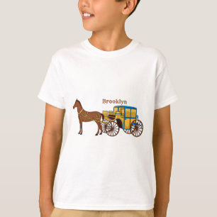 Camiseta Coroa e ilustração da carruagem real
