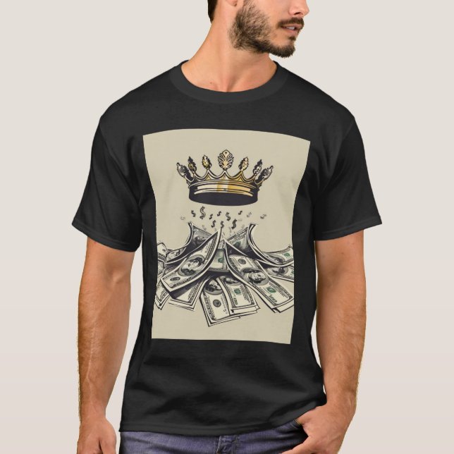 Camiseta Coroa e Moeda - Poder da Ilustração da Riqueza (Frente)